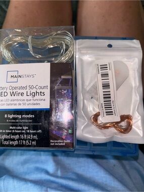 Mainstays LED Wire Lights in Silver and Copper Tones